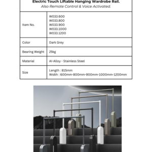Electric Liftable Hanging Rail - NEW