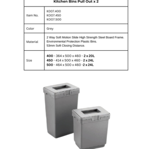 Kitchen Bins Pull Out x 2